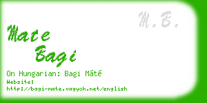 mate bagi business card