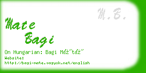 mate bagi business card
